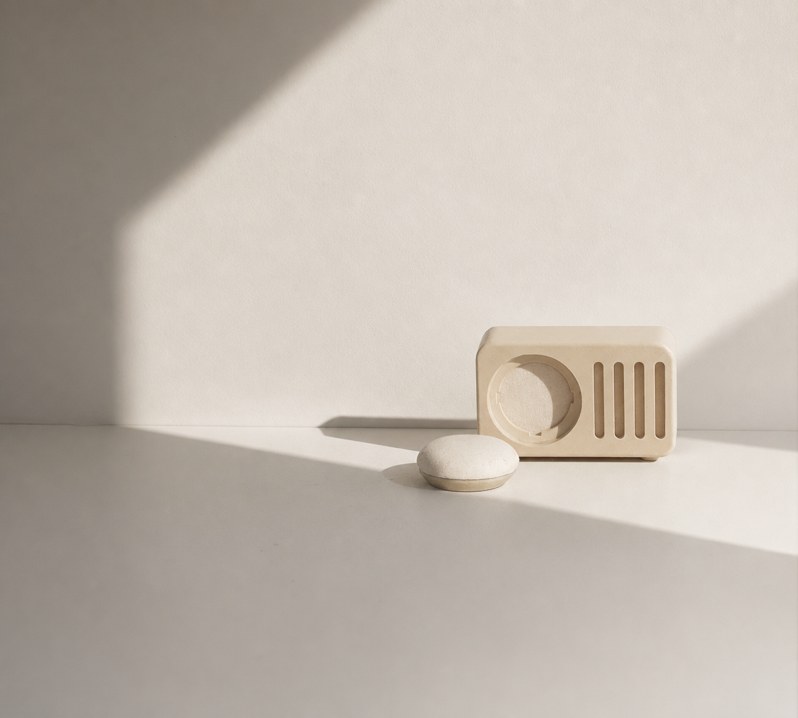 Omnihealth device and sensor puck styled on a shelf